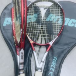 Prince Force 3 Tennis Rackets – Great Used Condition, Case Included