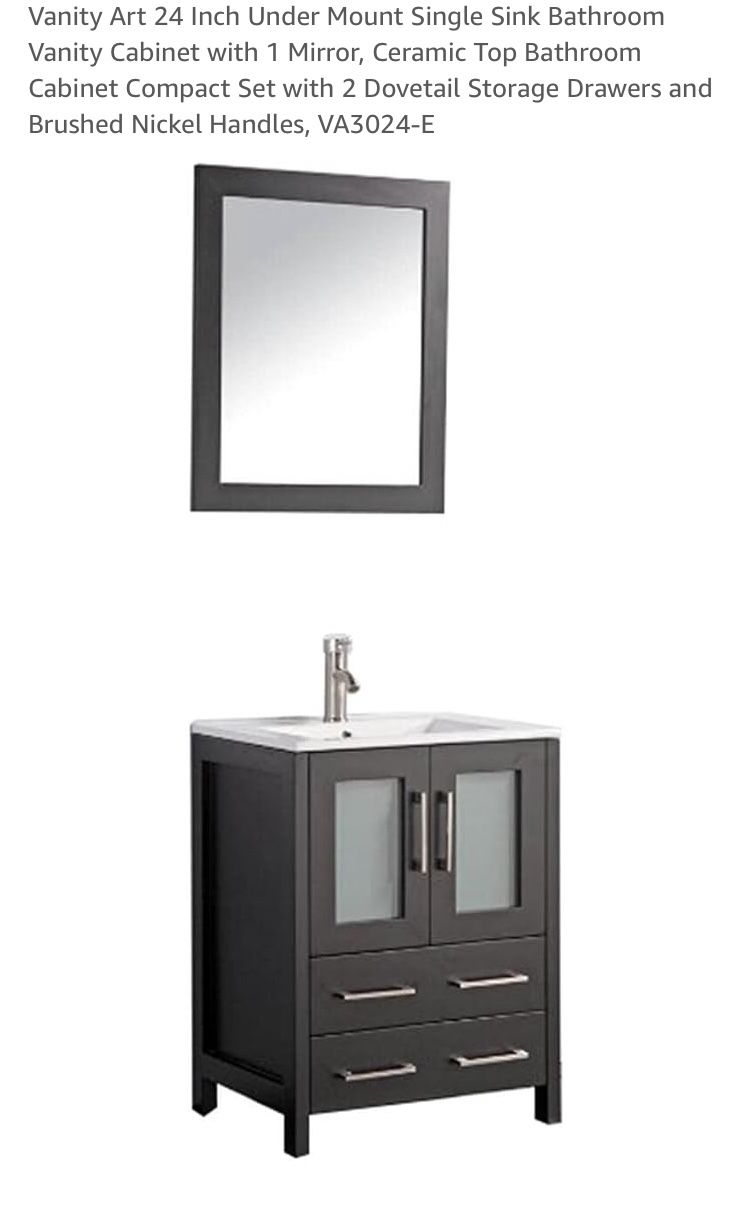 New Cabinet, Basin and Mirror