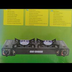 Double Burner Butane Camping Stove New $65.00