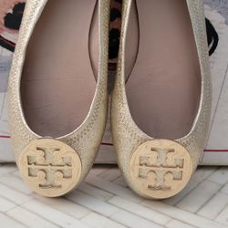 Tory Burch Ballerina Flats Size 5.5 Gold