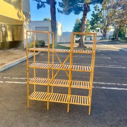 Vivosun 5 Tiered Bamboo Plant Stand: wood Potted Flower Display Rack outdoor