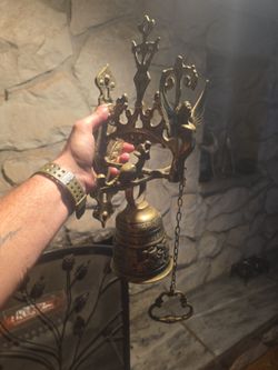 Antique brass doorbell