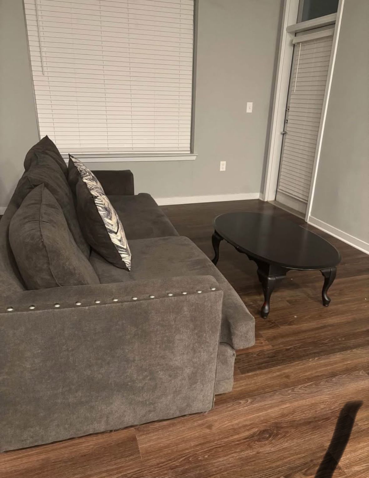 Grey Studded Couch