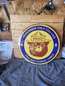 Smokey Bear Reproduction Metal Sign 14"