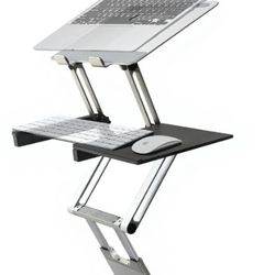 DriftDesk Portable Standing Desk Converter | Adjustable Laptop Riser, Portable Standing Desk with Keyboard & Mouse Attachment, Adjustable Computer iPa
