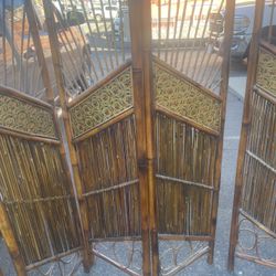 3 Bamboo With Leater Conecters Room Dividers 