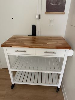 Seville Kitchen Cart with Shelves
