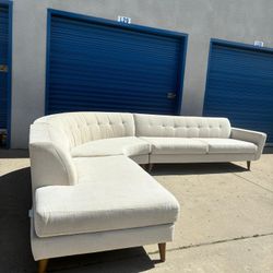 Light Beige Midcentury Modern Sectional Couch 🛻Delivery Available🛻