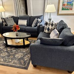 Sofa And Matching Loveseat. Chenille.   Like New