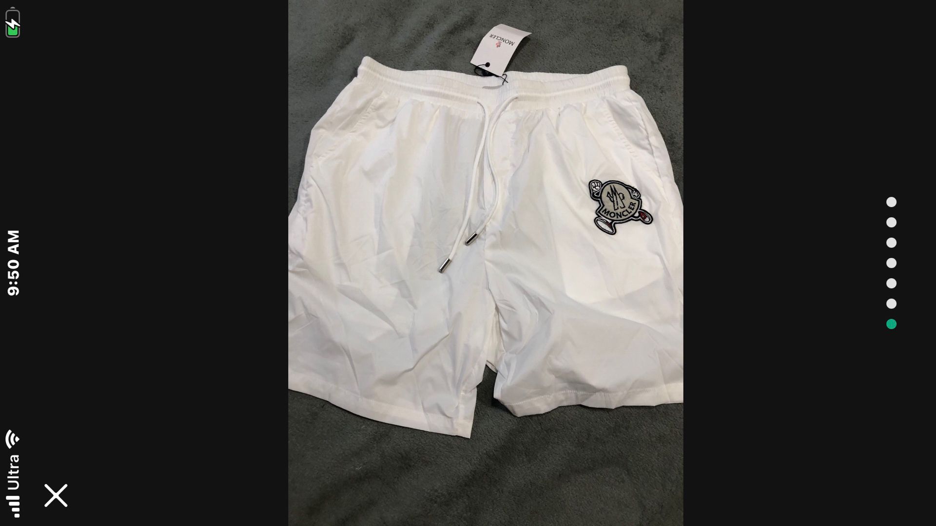 White Moncler Shorts. S,m,l,xl