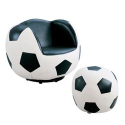 Leather Kids 2 Pc Soccer Chair/ Ottoman PRICE REDUCED