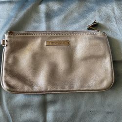 Tiffany&CO Silver Leather Cosmetic Pouch