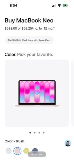 MacBook Neo Blush 256gb