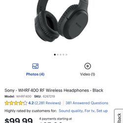 Never Used - Sony Headphones WH-RF400