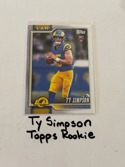 Ty Simpson Los Angeles Rams QB Topps Rookie Card.