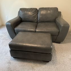 Leather Couch w/ Ottoman 
