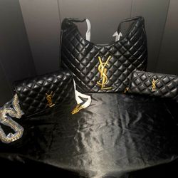 Luxury Black YSL Shoulder Bag Set 🖤✨