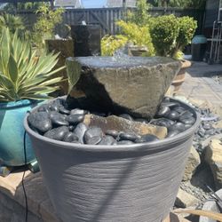 25” Hand Carved Natural Basalt Rock Water Fountain Complete Package
