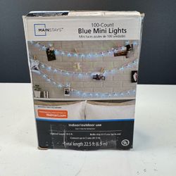 Mini Lights Blue Strand Mainstays Indoor Outdoor 22.5 ft 100 Count