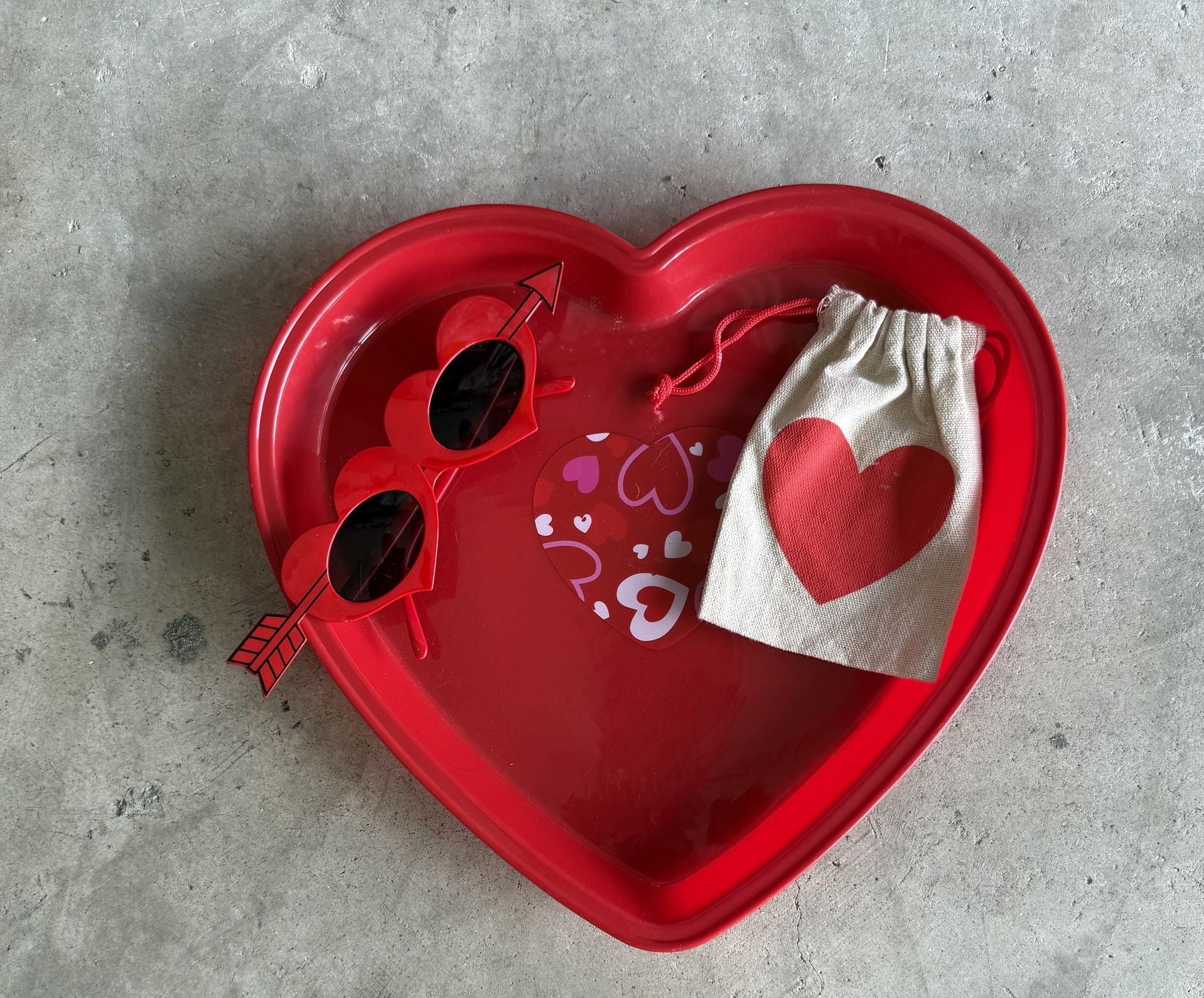 Valentines Heart Shaped, Sunglasses, Bag, Bowl