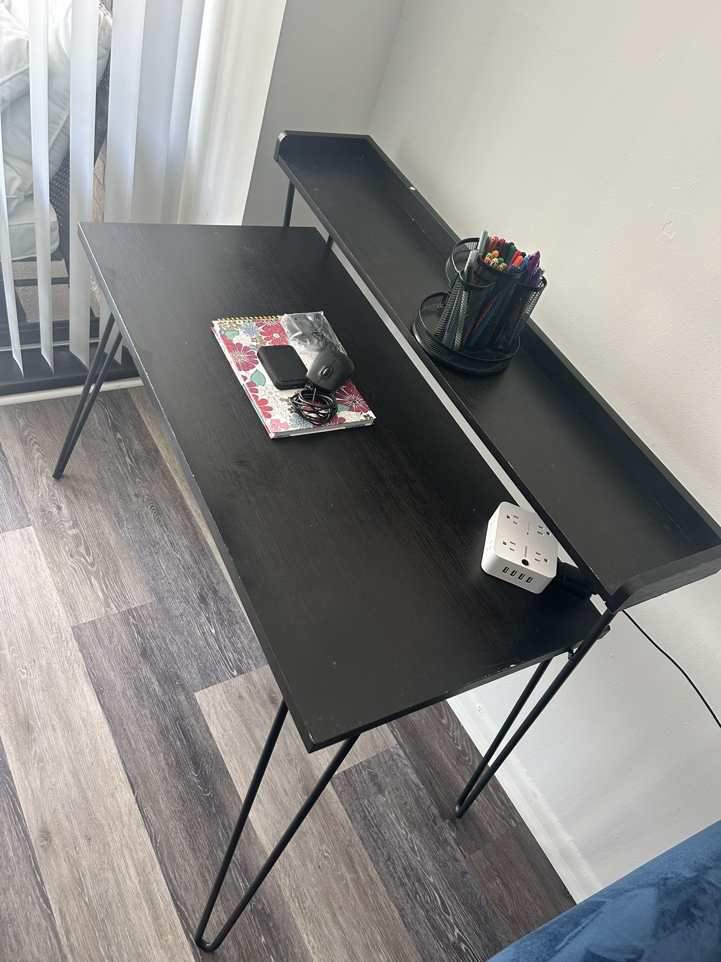 Retro Desk With riser Espresso
