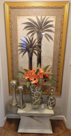 Large Framed Palm Tree Wall Art