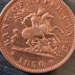 one penny canada 1850 large coin copper penny