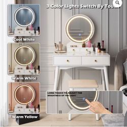  Vanity Table with Lighted Mirror