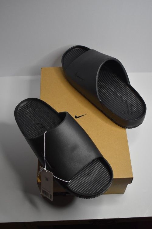 Nike Calm Black One Piece Foam Comfort Slides Sandals Men Size 15