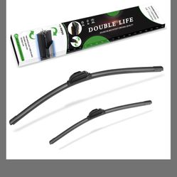 OEM Quality Premium All-Seasons Double Lifespan Wiper Blades, 28"+15" Pair For Front Windshield