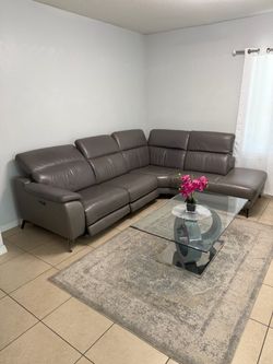 BUNDLE Gray  living room and leather reclainer