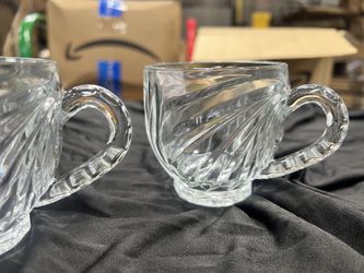 Glass Tea Cups Set of 6, Clear Coffee Mugs .Teacups for Espresso Cappuccino Latte Tea Juice