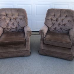 Vintage Accent Chairs-Set Of 2