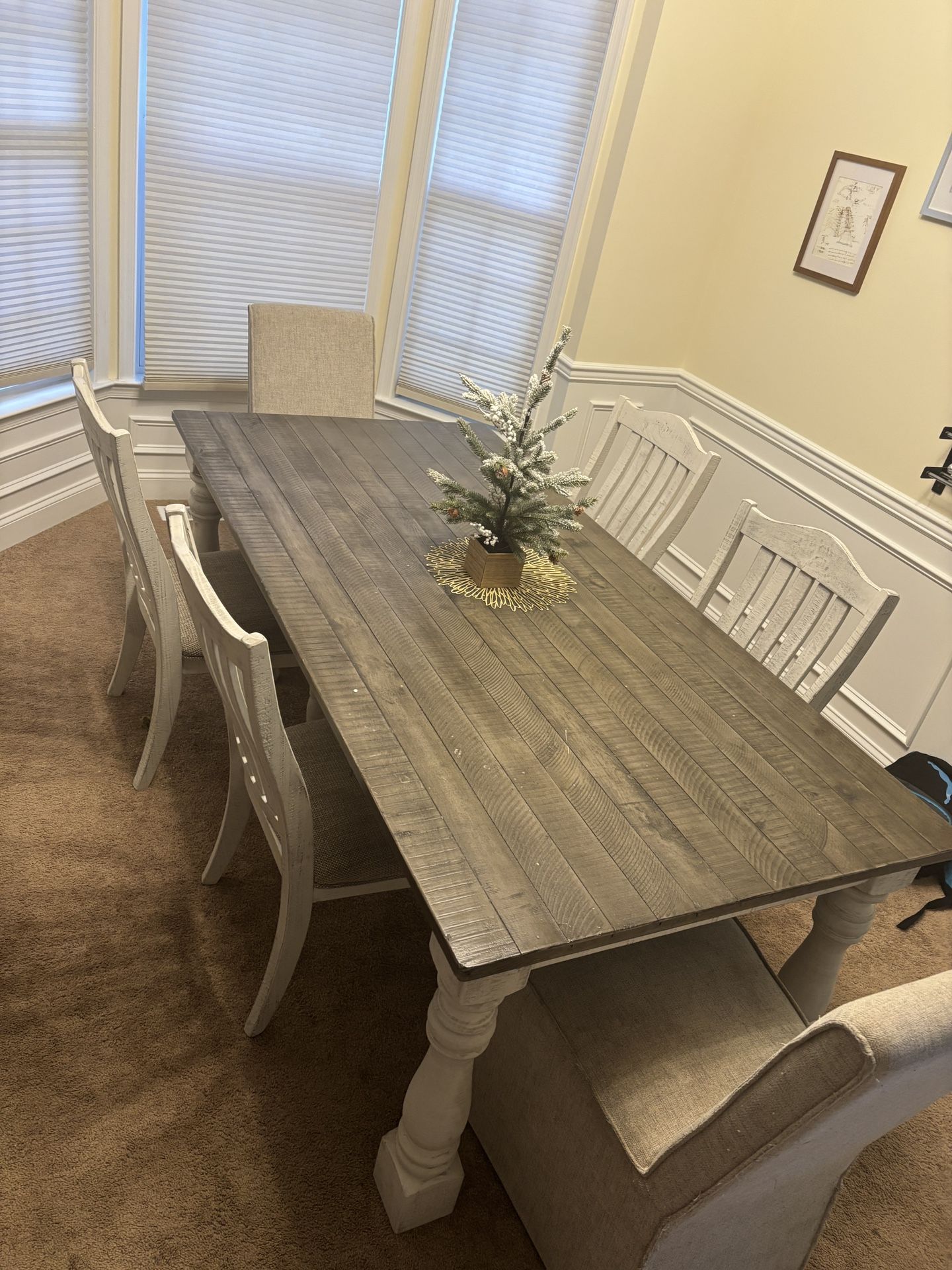 Raymour and Flanigan rustic gray dining room table