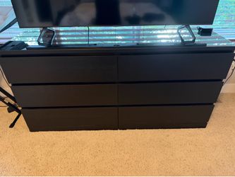 Ikea 6 Drawer Glass Top Dresser