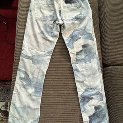 Reese Cooper, Blue camo Cargo pants, Size 30