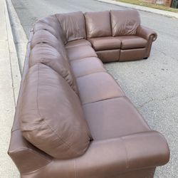 Italian Leather Sectional Sofa Couch FREE DELIVERY If Needed 