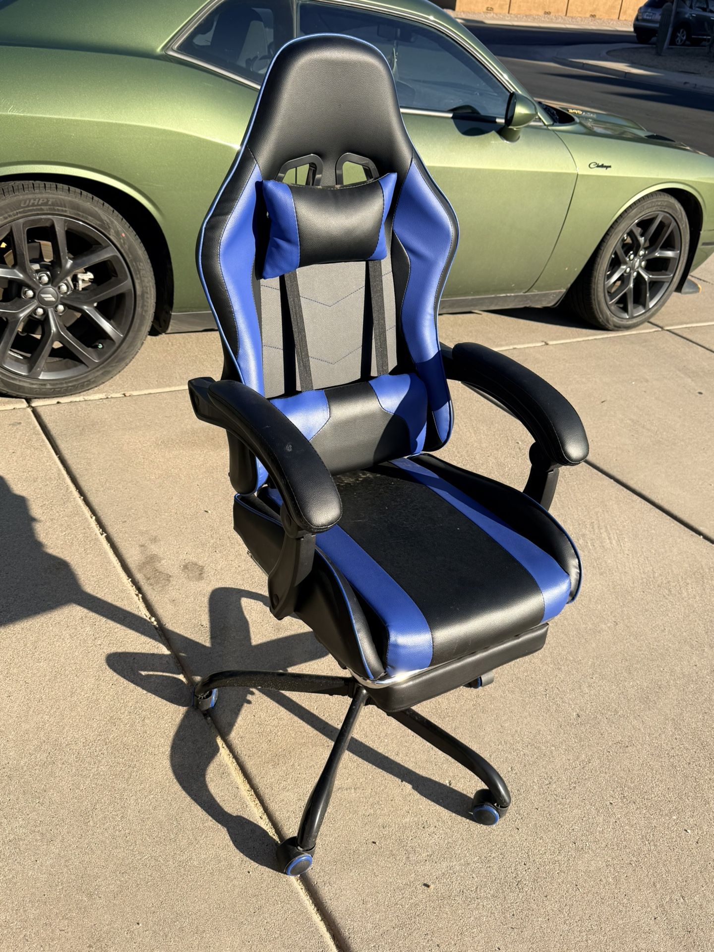 Black Faux Leather Reclining Gamer PC Chair