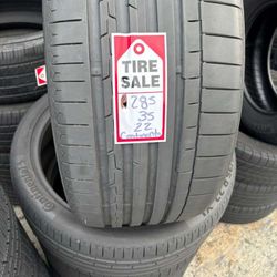 285-35-22 Continental Contact Full Used Tire Set $260 Free Mounting And Balancing 