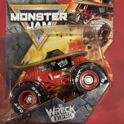 Monster Jam, "TECH DECK WRECK DECK", Series 45, Monsterized Series, 1/64 Scale, VHTF. 