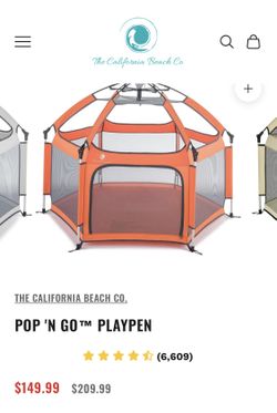 Brand New With Tags On California Beach Co Pop N Go Playpen, Self Inflatable Mattress, & Mattress Cover