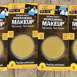 Lot 4 Reel F/X Professional Makeup GOLD .6 oz ea Costume Theater Halloween
