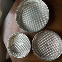 3 VTG KAISER 10.5" 26cm, 8.5” 22cm, 8” 20cm Quiche Flan Raised Bottom Pan Fluted