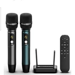 Portable Karaoke Machine with AI Voice Removal & Studio-Grade Reverb - Wireless Microphones System