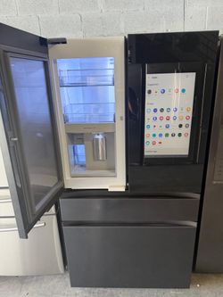 36” SAMSUNG BESPOKE SCREEN TOUCH REFRIGERATOR FRIDGE REFRIGERADOR WORKING PROPERLY TESTING WARRANTY 4 MONTHS DELIVERY SERVICES