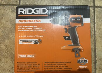 Ridgid 18V Brushless Cordless 1/2 in. High Torque Hammer Drill/Driver (Tool Only)