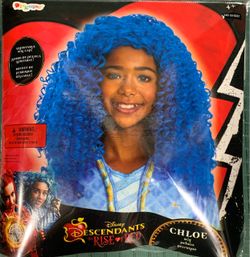 New Disguise Disney Descendants 3 Chloe Blue Curly Wig Kids Costume Accessory