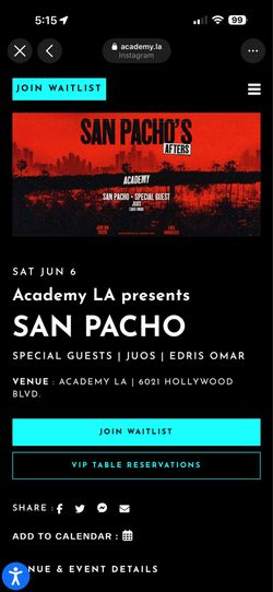 2 San Pacho Academy After Show Tickets