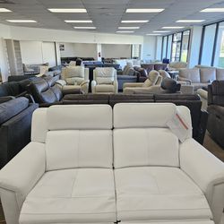 Italian Leather Sofa with 2 power recliners 