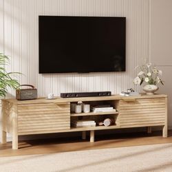 BRAND NEW 
TV Stand for Living Room - up to 65 Inch TVs Mid Century Modern Entertainment Center with Storage and Adjustable Shelves, Media Console Tab